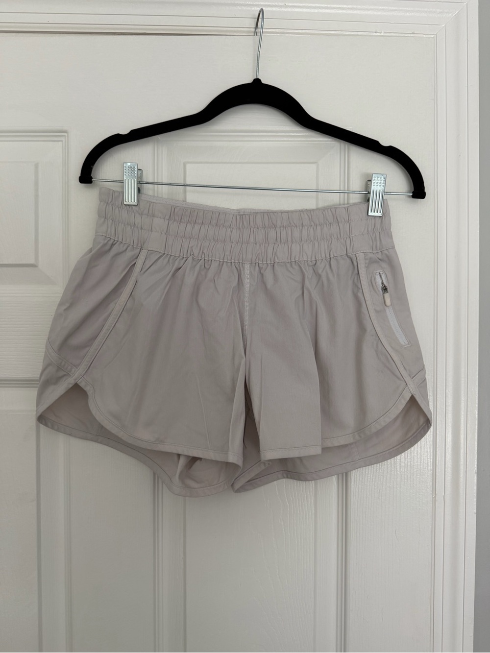 lululemon athletica Women's Light Taupe Athletic Running Shorts